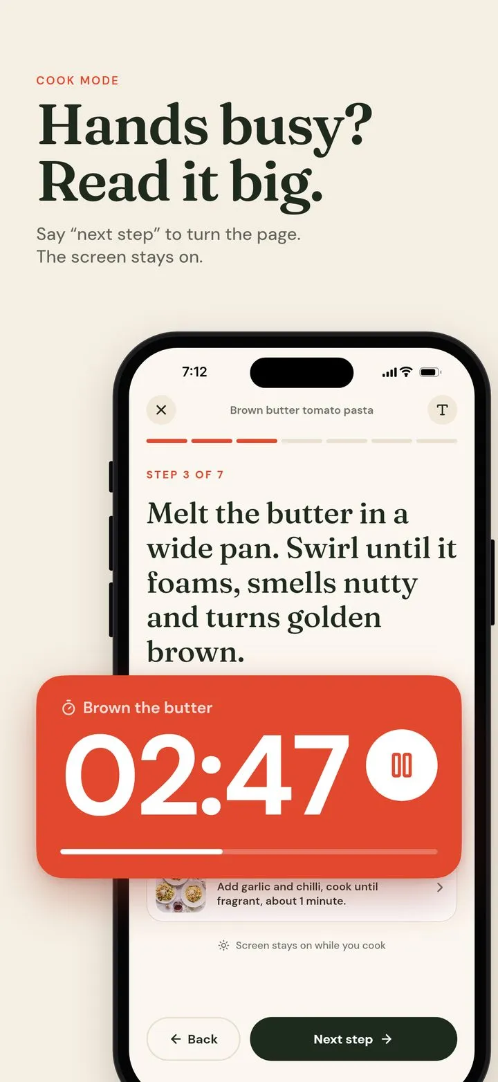 Mise screenshot: Hands busy? Read it big.