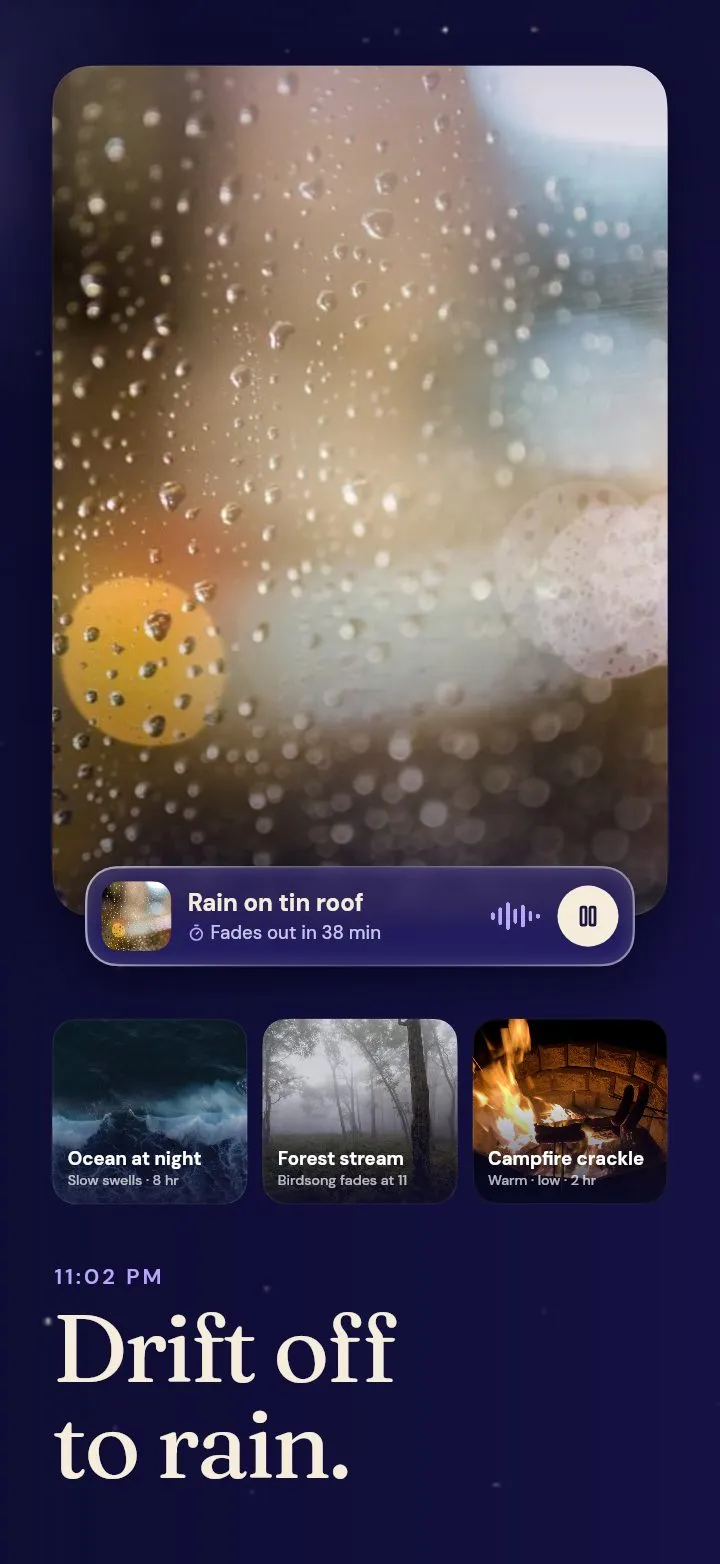 Lumen screenshot: Drift off to rain.