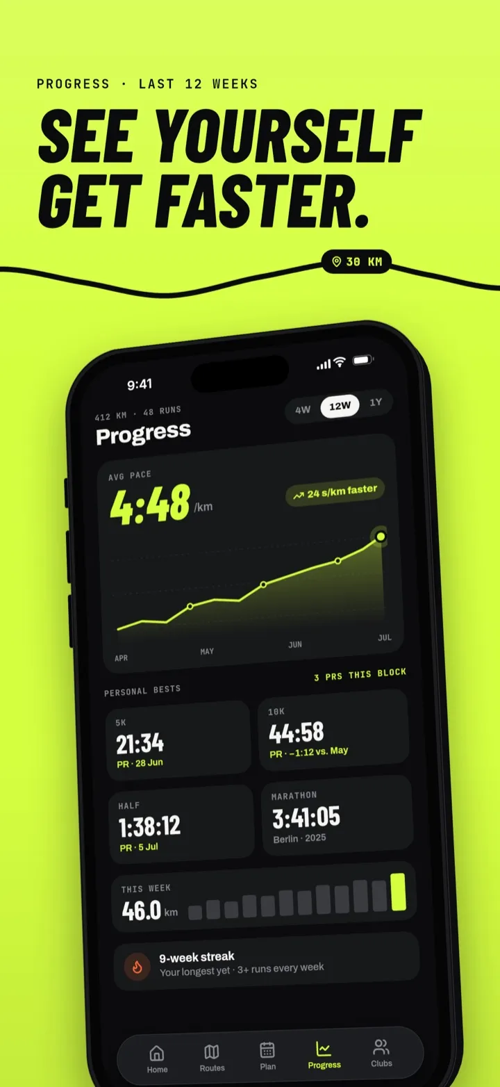 Stride screenshot: See yourself get faster.