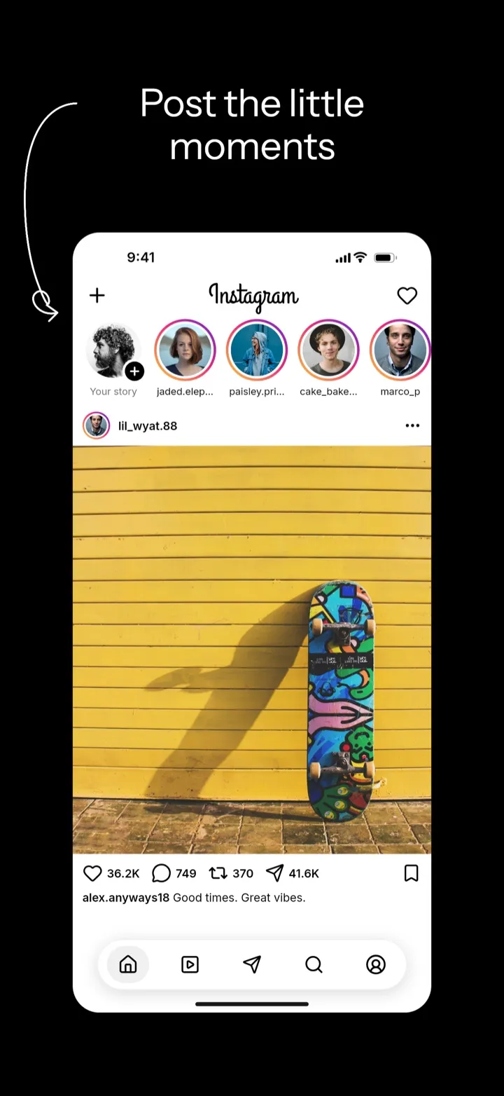 Instagram screenshot: Post the little moments